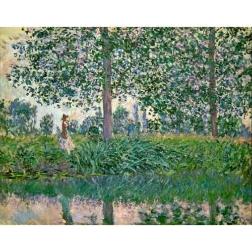 High quality Oil painting Canvas Reproductions Fishing on the River Epte (1887) by Claude Monet hand painted