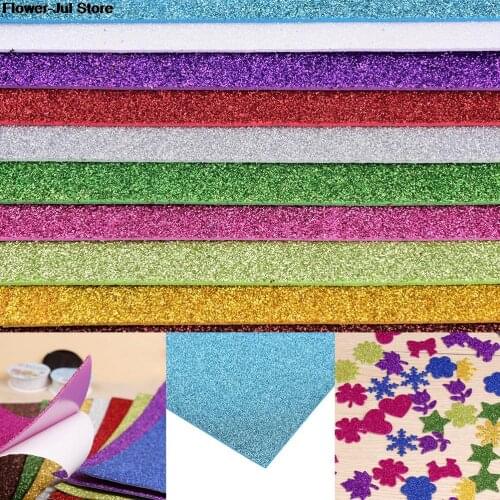 10pcs Flash Thick Sponge Paper With Rubber Powder EVA Foam Paper DIY Paper Craft Scrapbooking Paper Origami Colored Decor