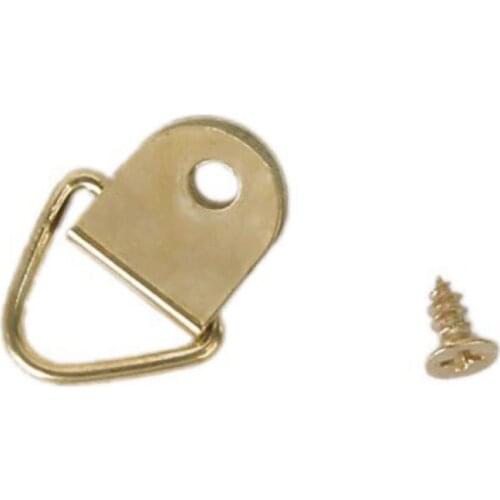 100pcs Small Triangle D-Ring Single Hole Picture Frame Hangers Holders with Screws