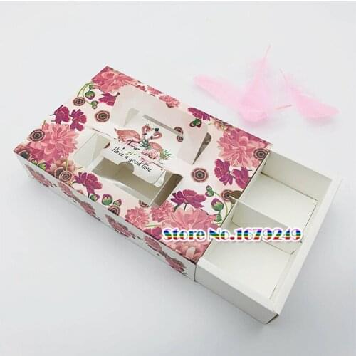 23.5*16.5*5cm Flower pattern potable mooncake box with handle,biscuit candy biscuit box,chocolate pastry packing boxes100pcs/lot