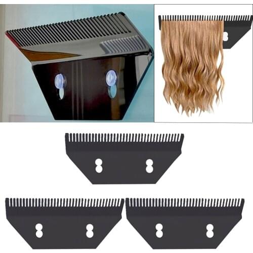 3 x Acrylic Hair Extensions Wigs Display Holder Hanger Black 30x10cm