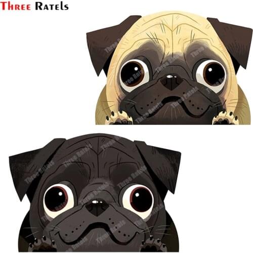 Three Ratels B383 3D Stickers For Pug Dog Waterproof Car Sticker Decal Funny Personalized Auto Accessory Decoration Decals