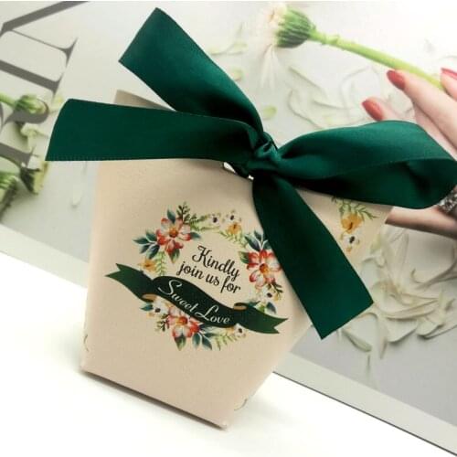 50pcs Sweet Love Flower Wedding Paper Gift Jewelry Candy Chocolate Box Party Anniversary Valentines Day Favor box