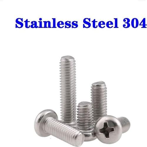 500PCS M3*45mm DIN7985 GB818 stainless steel 304 Cross Recessed Pan Head Screws Phillips Screws Bolts