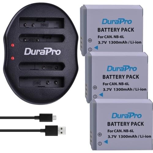 3pc NB-6L NB6L NB 6L NB-6LH 1300mAh Rechargeable Li-Ion Battery + USB Charger For CANON PowerShot SX240 SX260 HS IXY110 SD980