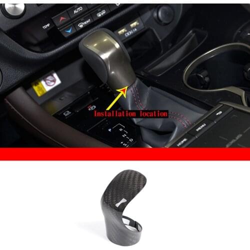 1 Pcs Real Carbon Fiber Car Center Console Gear Shift Head Cover Trim For Lexus ES NX RX LS RG 2012-2021 Car Accessories