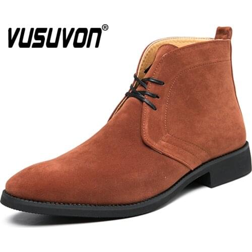 Big Size Men Boots Shoes British Lace up Chukka Boots Comfortable 2020 Fashion High Ankle Shoes Martin Desert Boots