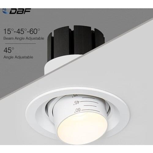 [DBF]15/45/60 Degrees Beam Angle Adjustable LED Recessed Downlight Dimmable 5W 10W 15W LED Ceiling Spot Light 3000K/4000K/6000K