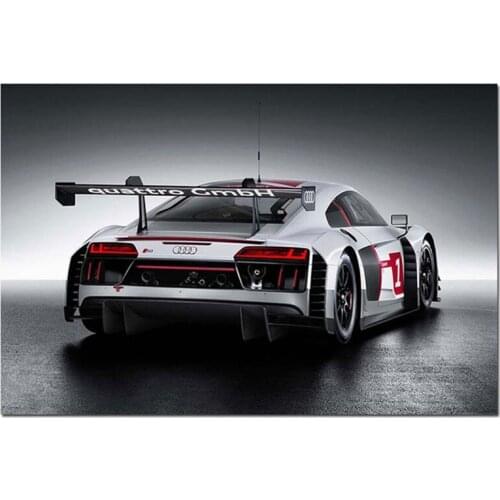 Home Decor Canvas Hd 2015 R8 LMS Sport Cars Print White Black Posters Painting Modern Wall Art Living Room Modular Picture Frame