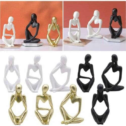 Thinker Statue Abstract Figure Sculpture Small Ornaments Resin Statue Home Crafts Home Decoration Modern Figurines For Interior