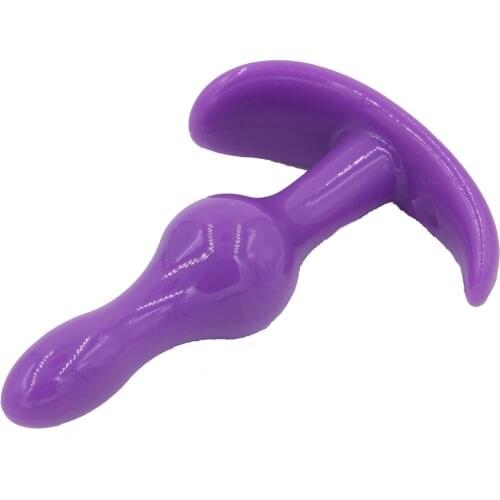 Purple Sex Toys Silicone Butt Plugs Pyrex Butt Plug Bead Sex Toys Both For Women And Men Plug Adult Sex toys