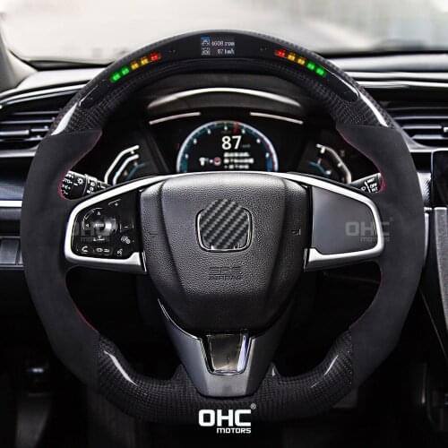 FK7 FK8 Real Carbon Fiber LED Steering Wheel compatible for FC Si Type - R