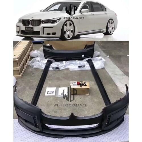 G11 G12 PP Unpainted Car Body Kit Front Rear Bumper with tail pipes Side Skirts For BMW 7 Series 730 740 760 2016-up