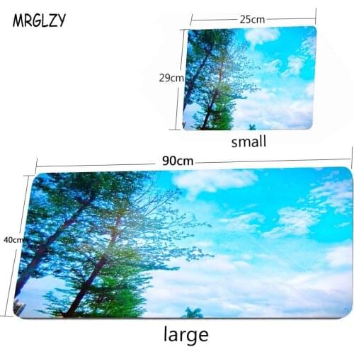 Sky Blue and White Cloud Mouse Pad Laptop Large Rubber Game Speed Chase Game Carpet L Keyboard Locking Otaku Mousepad Non-slip