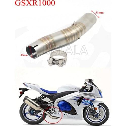 Motorcycle Exhaust Adapter Muffler Middle Link Pipe Tube Tip Motobike Accessories For SUZUKI GSXR1000 2005 -2006 Slip On Exhaust