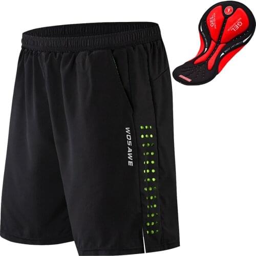 Men Bike Short Cycling Running Summer Shorts with 3D Gel Padding and Mesh Lining Breathable Quick Dry Loose-Fit Bicycle Shorts