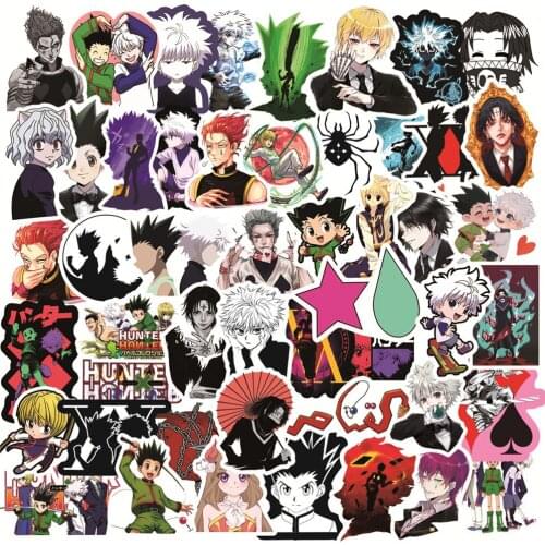 50Pcs Pack Cool Hunter x Hunter Anime Stickers Waterproof DIY Laptop Skateboard Luggage Cartoon Stickers Toy Decal For Children