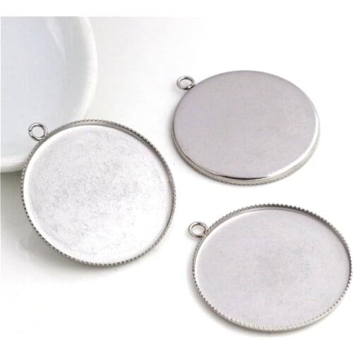 Never Fade 10pcs Fit 30mm Cabochons Stainless Steel Tooth Cameo Setting Cabochon Base Copper High Quality Blank Tray Bezel-T7-36