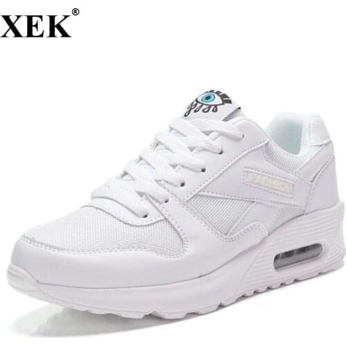 XEK 2018 New Running Sneakers For Women Ladies Girls Unisex Shoes Air Cushioning Sport Breathable Thick Bottom Women Shoes JH28