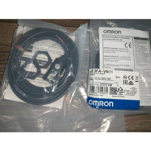 Omron original genuine photoelectric switch cylindrical m18 10-50mm red light E3FA-VN11