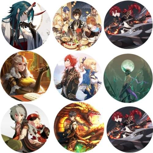 Online Game Anime Genshin Impact Brooch Boys Girls Cosplay Badges For Clothes Backpack Decoration Pin Jewelry