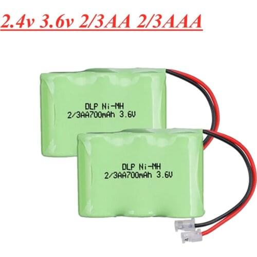 Original 2.4v 3.6v 700mAh 2/3AA 2/3AAA Ni-MH Rechargeable Battery Pack With Plugs For Cordless Phone