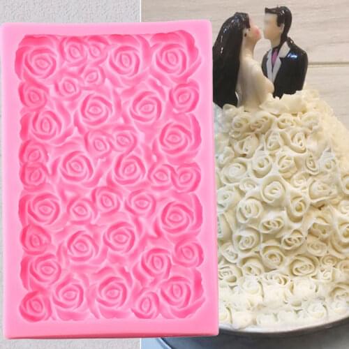 Rose Cake Border Silicone Molds Flower Lace Wedding Cupcake Topper Fondant Cake Decorating Tools Candy Chocolate Gumpaste Moulds