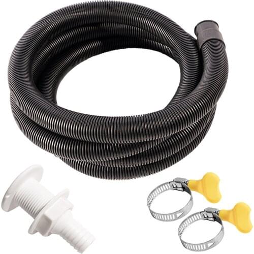 Bilge Pump Hose 3/4-Inch Dia 6.6 FT Plumbing Kit Flexible Includes 2 Hose Clamps and Thru-Hull Fitting