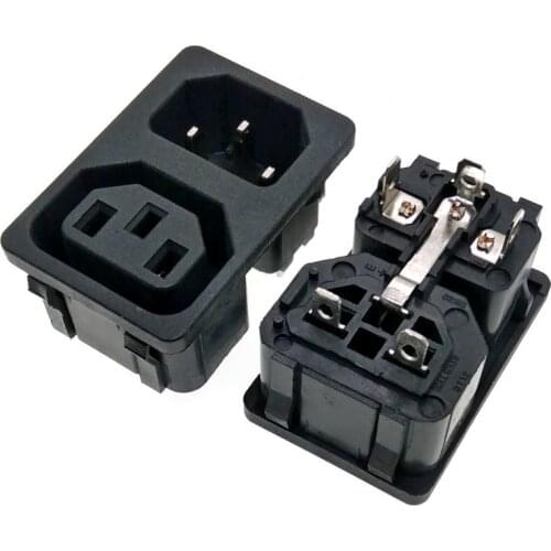 IEC C13 Female C14 Male Panel Mount Inlet Power Socket Connector AC100~250V 10A