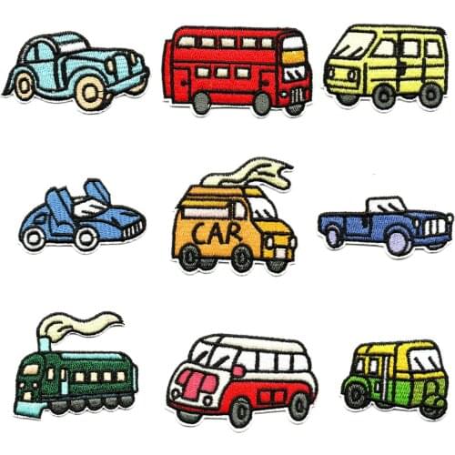 Embroidered Car Iron on Patches for clothing Children jeans DIY Badge Fabric Stickers Applique Embroidery Patch For Clothe