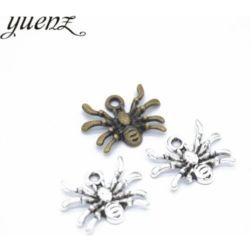YuenZ 20pcs Spider Charms Bronze Tibetan Silver Plated Pendants Antique Jewelry Making DIY Handmade Craft 19*15mm D223