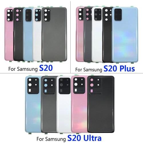 Back Glass For Samsung Galaxy S20 Ultra G988 S20 Plus S20+ G985 S20 G980 Battery Cover Rear Door Housing Case Camera Glass Lens