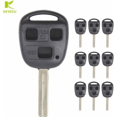 KEYECU 10x Replacement Case Remote Control Keyless Shell 3Button for Lexus ES300 GS430 GX470 LS430 RX300 With TOY48 Short Blade