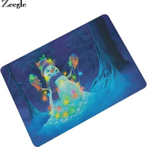 Zeegle Christmas Floor Mat Doormat Anti Slip Bathroom Doormat Shower Mat Hallway Carpet Soft Door Mat Waterproof Outdoor Doormat