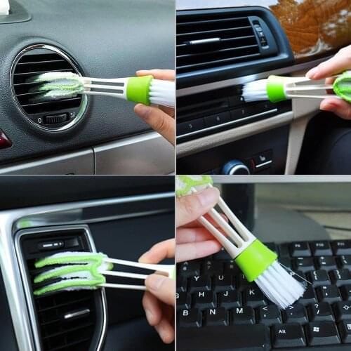 1Pcs Car Air-Condition Vent Outlet Cleaner Brush Auto Keyboard Dust Computer Clean Tool Double Ended Blinds Dirt Duster Brush