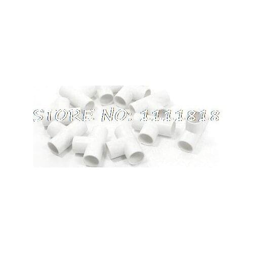 10pcs White PVC Water Pipe Tee Adapter Connectors Fittings 16mm Dia