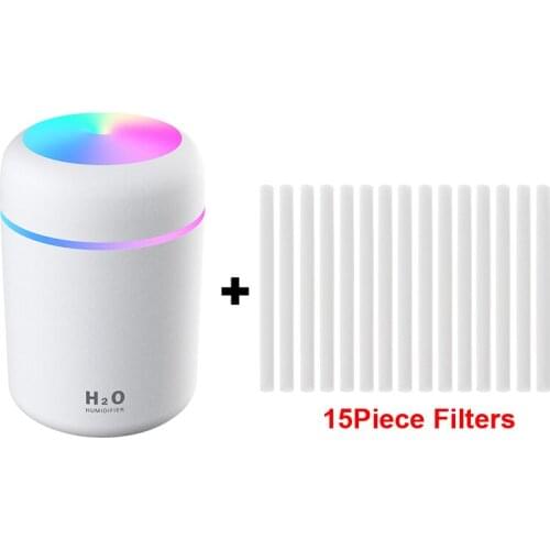 15Piece Filters Portable USB Mini Dazzle Cup Humidifier 300ml Air Humidifier Ultrasonic Oil Diffuser With Night Light Lamp