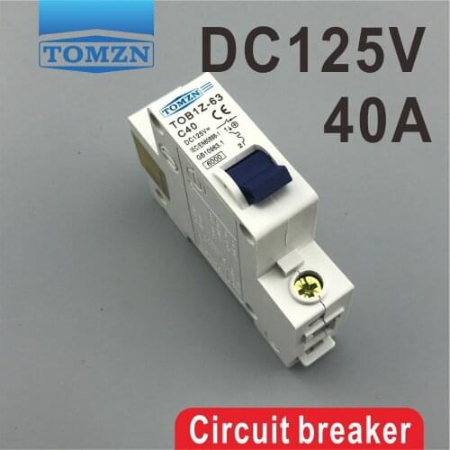 1P 40A DC 125V Circuit breaker MCB C curve