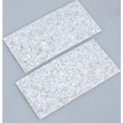 2Pcs Celluloid Sheet 8 x 4 for Custom Inlays for Electric Guitar Builders White Pearl