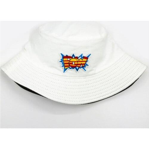 2021 Pow Letter Embroidery Cotton Bucket Hat Fisherman Hat Outdoor Travel Hat Sun Cap Hats for Men and Women 260
