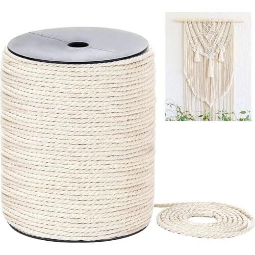 3mm Macrame Cord Natural Cotton Macrame Rope for Wall Hanging Plant Hangers Crafts Gift Wrapping and Wedding Decorations