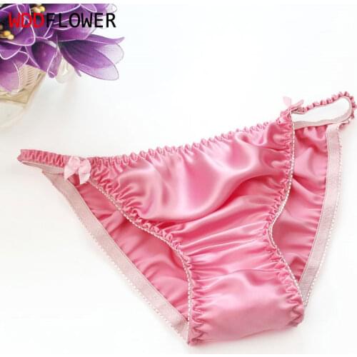 5 PACK 100% Pure Silk Womens Sexy Bikini Briefs Panties Underwear Lingerie MS001