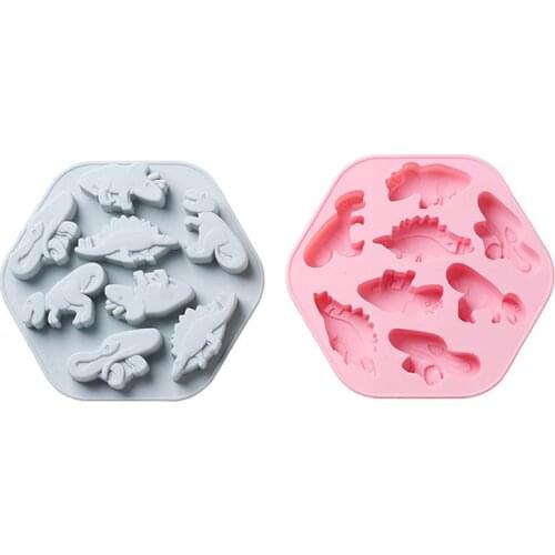 8 Cells Creative Large Dinosaur Cake Molds Diy Baking Biscuit Pastry Candy Chocolate Silicone Mould