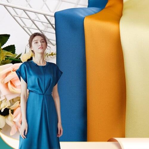 Acetate satin fabric dress Imitation acetate satin cloth DIY Imitation silk satin wrinkle resistant smooth drape evening dress