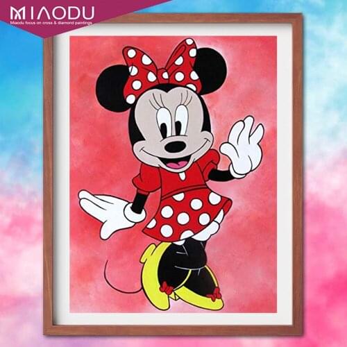 Disney 5D Diamond Painting Round Drill Diamond Embroidery Animals Mickey Minnie Mouse Pictures Of Rhinestones Mosaic Home Decor