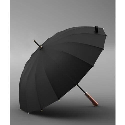 Black Umbrella Long Handle Large Uv Protection Business Windproof Fashion Umbrella Outdoor Paraguas Mujer Rain Gear BD50UU