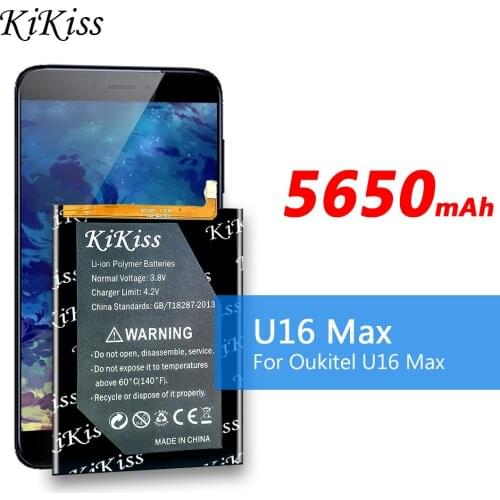 For Oukitel U16 Max Battery KiKiss High Capacity 5650mAh Battery Backup Replacement for Oukitel U16 Max U16Max Smart Phone