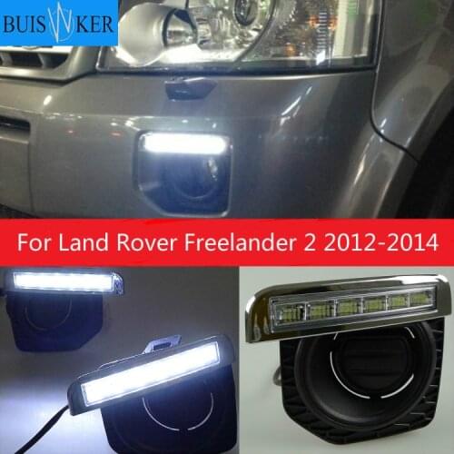 2pcs For Land Rover Freelander 2 2012-2014 LED DRL Daytime driving Running Lights Daylight Fog Lamp Waterproof free shipping