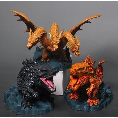 Deformation King Godzilla & King Ghidorah & Burning Godzilla 14CM Assembled Action Figure Model Collectible Toy Children Gift