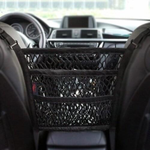 Between Car Seats Elastic Storage Net Bag Car Divider Pet Barrier Universal 3-layer High Stretchy Mesh Auto Interior Organizer